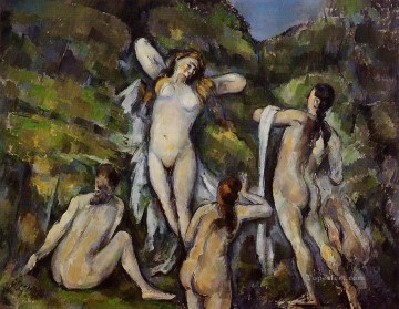 Paul Cezanne Painting - Cuatro bañistas 1890 Paul Cezanne